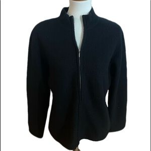 100% WOOL BLACK BRIDGETOWN COLLECTION FULL ZIP JACKET MADE IN AUSTRALIA